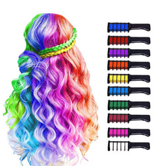 MSDADA kids' temporary hair color chalk applies easily to light hair.