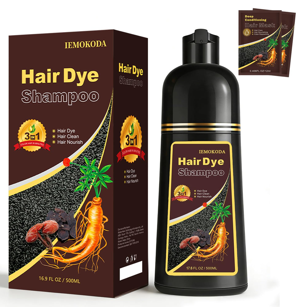 Msktasy castano champu-tinte, aplicacion rapida para color inmediato y cobertura de canas.