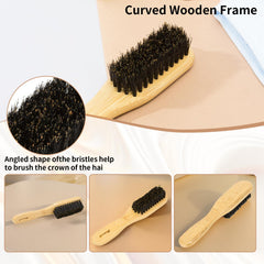 Msnasit bamboo brush bristles close-up highlighting natural boar bristle smoothing.