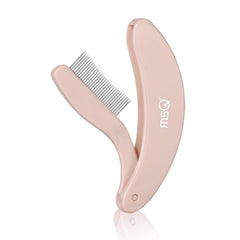 MSQ eyelash comb folding lash brush for precise mascara finishing.