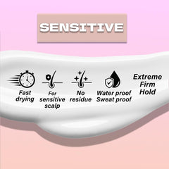 MSTDRE latex-free-non-toxic formula safe for sensitive skin and scalp.