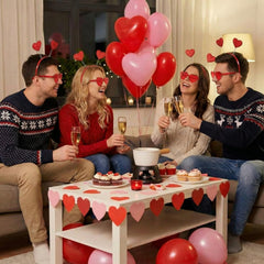 MTLEE red heart headbands are lightweight and comfortable for all-night celebrations.