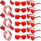 MTLEE heart-boppers sunglasses in red for festive party fun and photo props.