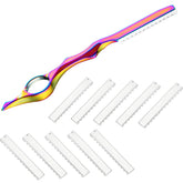 Mudder 11-piece styling razor comb for precise thinning and texturing in neon design