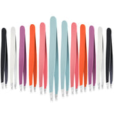 Mudder 12-pcs eyebrow tweezers multicolor set for precise brow shaping