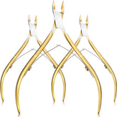 Mudder 3-pack gold cuticle trimmer pack with precision blades for clean cuts at home
