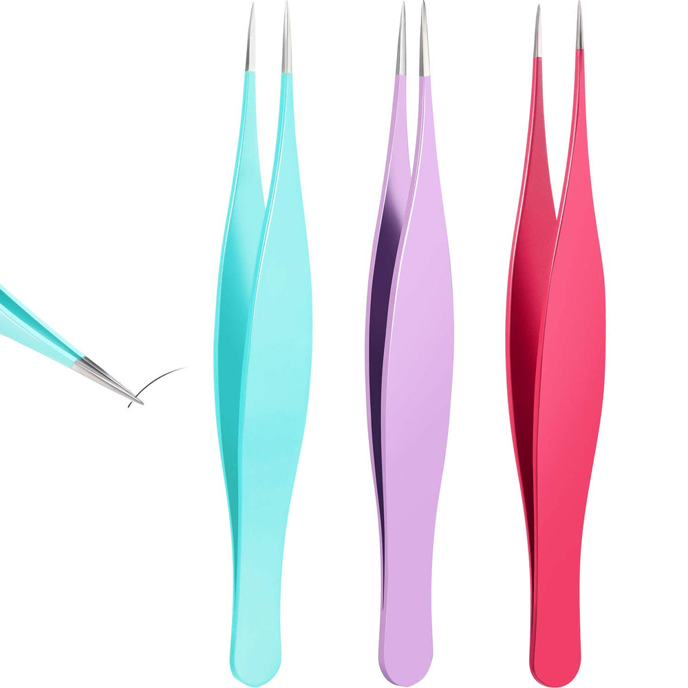 Mudder 3 Pcs Tweezers with ingrown hair remover tips for precise grooming and splinter removal.