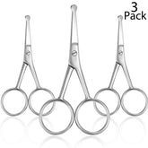 Mudder 3-piece nose hair scissors with rounded tips for safe grooming on the go.