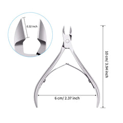 Mudder cuticle trimmer with spring-loaded design reduces hand fatigue.