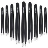 Mudder eyebrow tweezers in black with slanted tip for precise brow shaping