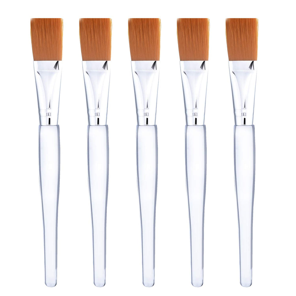Mudder facial mask brush with clear handle for precise, gentle applications.