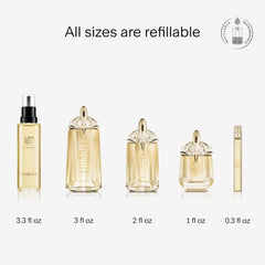 Mugler Alien Goddess packaging-box presents a travel-size fragrance option