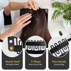 MUIIGOOD 6-teeth U-shape clip with silicone bar for firm grip.