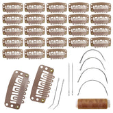 MUIIGOOD 32mm wig snap clips secure light brown hairpieces safely.
