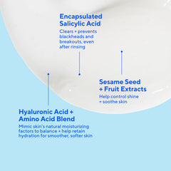 Murad Acne Control Clarifying Cream Cleanser applied, suggesting gentle cleansing and hydration.