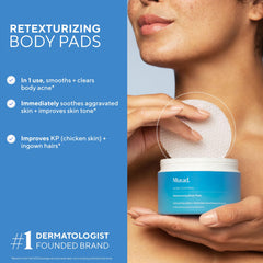 Murad pads in hand demonstrating gentle application for acne-prone skin.