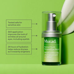 Murad Retinol Youth Renewal Eye Serum being applied gently near the eye area.