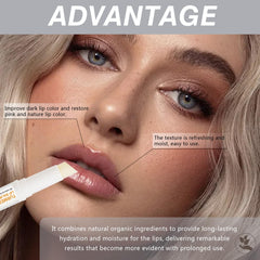 MUREND turmeric lip balm application on lips for instant soothing.