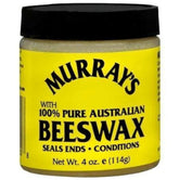 Murray's 100% Pure Beeswax bottle demonstrates firm hold for controlled styling.