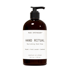 Muse Apothecary Hand Ritual: botella de 16 oz para lavado suave y aromático.