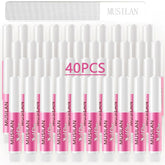 MUSILAN Nail Glue bottle demonstrating fast-drying action for secure nail tips.