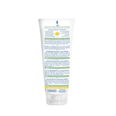 Mustela Loción Nutritiva, textura cremosa para piel seca del bebé.
