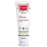 Mustela Stretch Marks Cream jar closeup showing luxurious texture and hydration for pregnancy skin