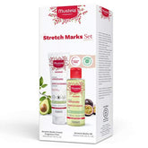 Mustela stretch marks cream tube delivering hydrating care for pregnancy skin.