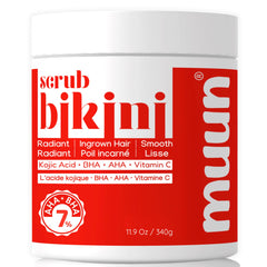 Muun exfoliante para área bikini: envase elegante para uso diario
