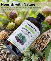 MUZAMOX castor oil helps eyelashes for a fuller appearance.