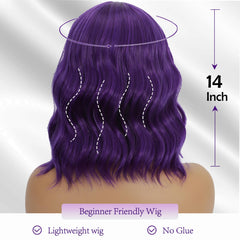 Mxayhnajxl short wavy bob wig front close-up showing texture and shine