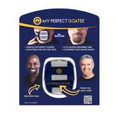 My Perfect Goatee goatee shaper template close-up showing precise symmetry guides.