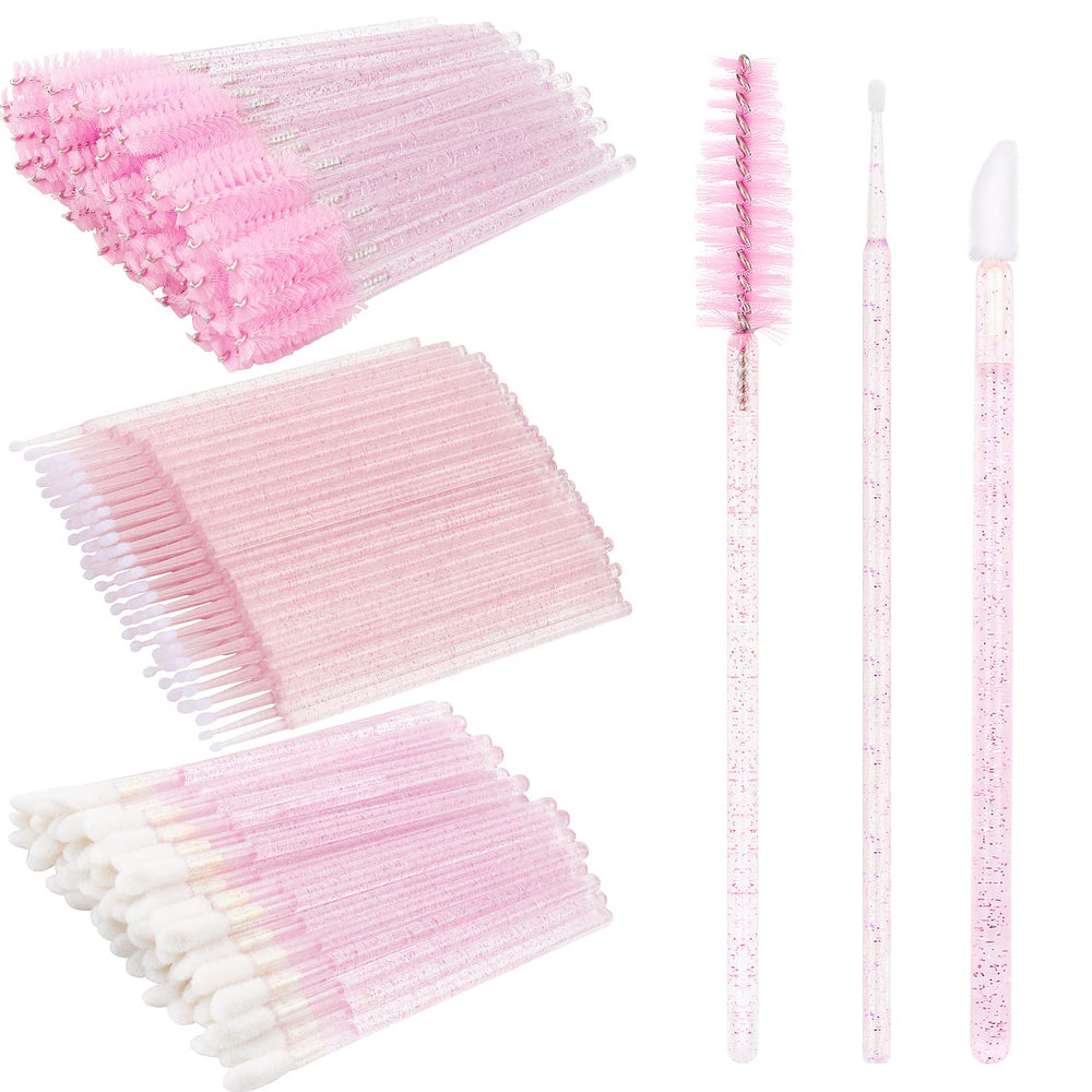 Myaokue-up crystal pink lash spoolie bundle for easy, gentle daily lash care.