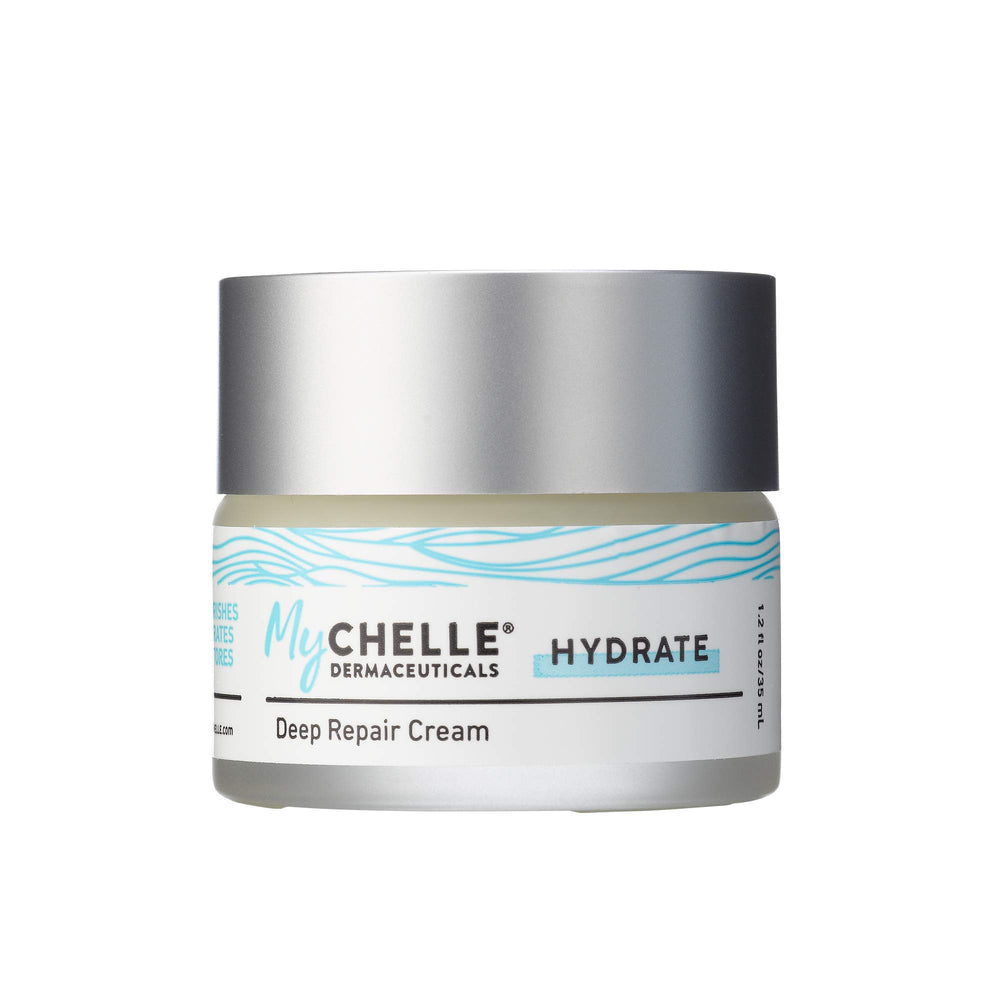 MyCHELLE Deep Repair Cream jar showing deep hydration for dry skin