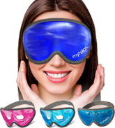 MyHalos gel mask in blue provides full-face cooling for refreshed eyes.