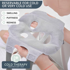 MyHalos Ice Face Mask cooling therapy helps calm eyes and relieve sinus pressure.