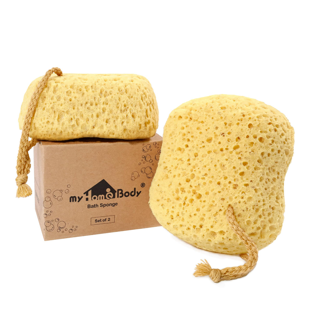 myHomeBody esponja de baño grande, dos piezas, facilita lavado cómodo con abundante espuma