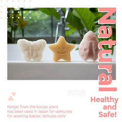 myHomeBody Konjac bebé esponja estrella: textura suave para pieles sensibles