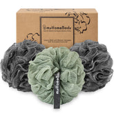myHomeBody esponja lufa grafito gris, exfoliación suave en la ducha