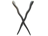 Palillos para cabello Myhsmooth en ébano natural tallados a mano para un look elegante.
