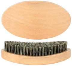 Myselect curved 360 wave brush with wood handle for precise wave shaping and control.