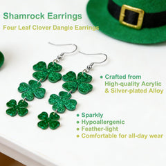 Accesorios Día de San Patricio Mysense, conjunto verde completo para estilo coordinado.