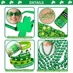Mysense collar de cuentas redondas verdes, complemento versátil para looks temáticos