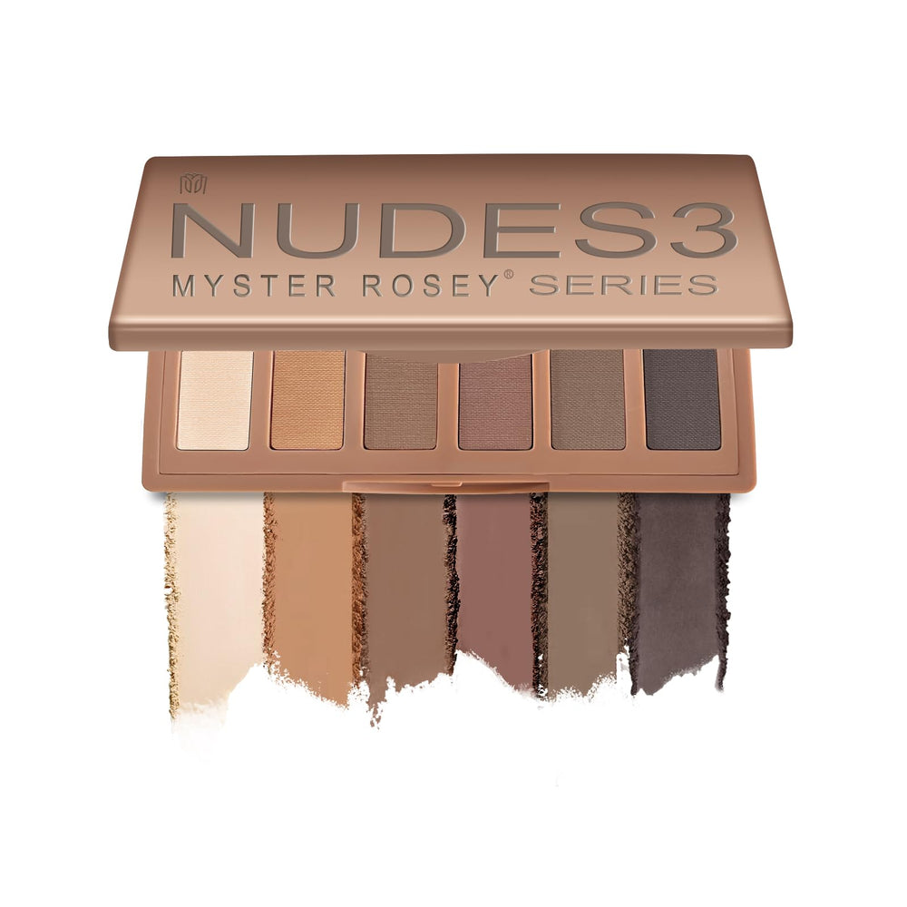 MYSTER ROSEY Nudes mini-paleta, diseño exterior compacto ideal para viaje.