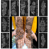 Mzstgh Henna stencils 9-sheet kit for quick, clean temporary tattoos.