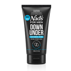 Nad's For Men Down Under bottle front view showing ready-to-use depilatory.