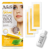 Nad's facial wax strips with Eco Flex conform to facial curves for gentle hair removal