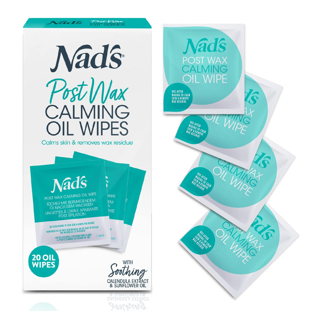 Nad's post-wax calming oil wipes refill pack enhances aftercare.