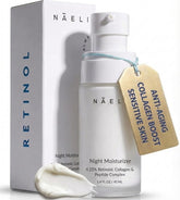 NAELI Retinoid Night Cream bottle close-up for nightly skincare routine