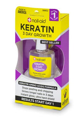 Nail-Aid Keratin 3 Day Growth application brush illustrates easy strengthening use.